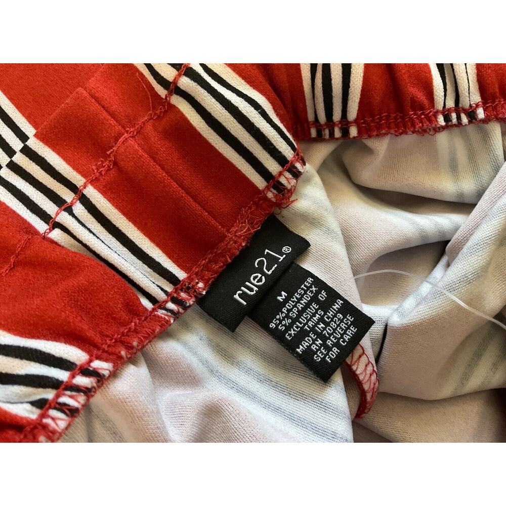 Rue21 Striped Paperbag Shorts M Belt Loops Tie Stretch Summer Elastic Waist - Picture 6 of 6